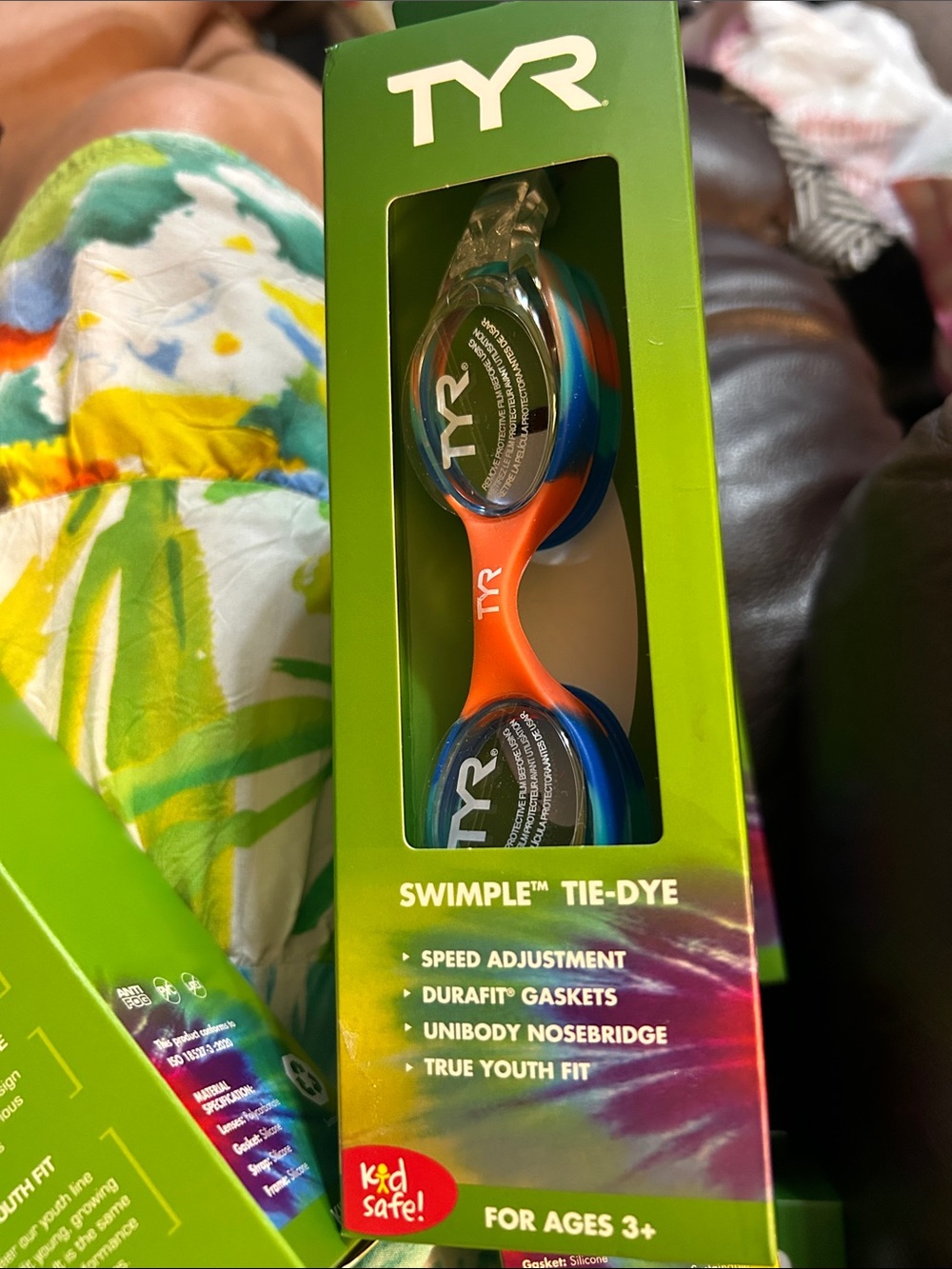 Kids ‘ Size  3+ TYR Swim Goggles Blue The Dhe